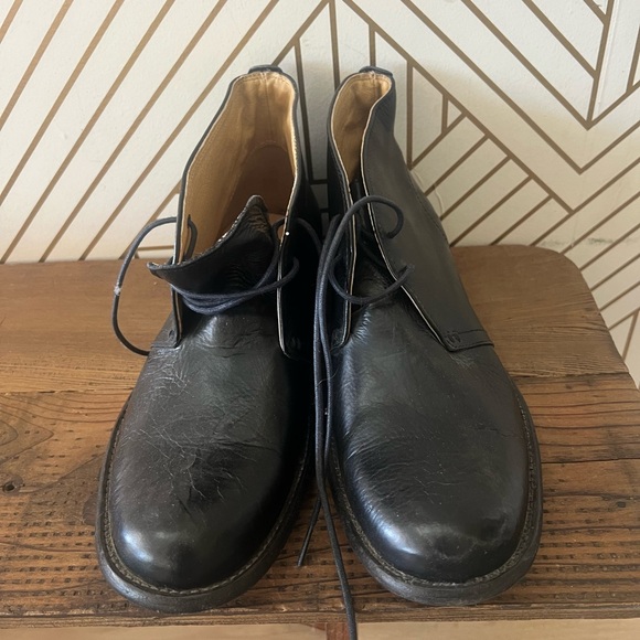 Frye Chukka Black Leather Boots